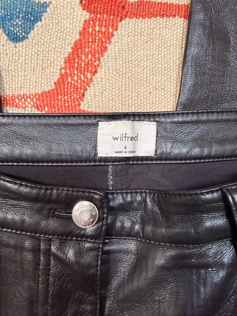Artizia Wilfred The Melina Vegan Leather Pants in Black Sz 6 - Picture 5 of 11